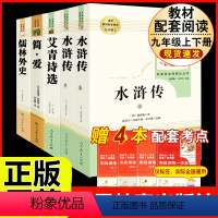 [人教版5册]九上艾青诗选/水浒传+九下简爱/儒林外史 [正版]「九年级上册」聊斋志异 原著文言文人民教育出版社 初三初