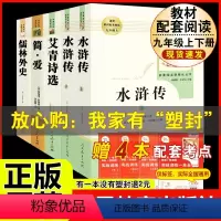 [人教版 5册]九上艾青诗选/水浒传+九下简爱/儒林外史 [正版]水浒传 原著完整版上下2册人民教育出版社九年级必读人教