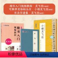 [3册]楷书教程+可撕碑帖+字谱集 [正版]小楷灵飞经5册套装毛笔字帖初学者学生成人练字帖楷书入门基础教程附视频教学毛笔