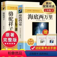[七下2册]骆驼祥子+海底两万里(送考点手册) [正版]朝花夕拾七年级必读书上册人教版初中必读名著十二本完整版无删减下册