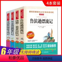 6年级下 全4册 [正版]4册任选爱阅读 快乐读书吧 六6年级下册鲁冰逊漂流记汤姆索亚历险记尼尔斯爱丽丝 无障碍阅读导读