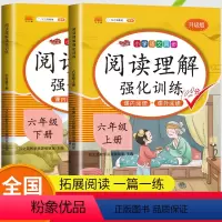 [上册+下册]阅读理解强化训练 小学六年级 [正版]2023新版阅读理解专项训练书小学六年级上册下册课外强化训练题语文人