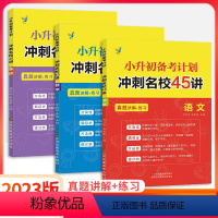 冲刺名校45讲[语文+数学+英语] 小学升初中 [正版]小升初备考计划冲刺名校45讲真题讲解+练习语文数学英语全套练习册