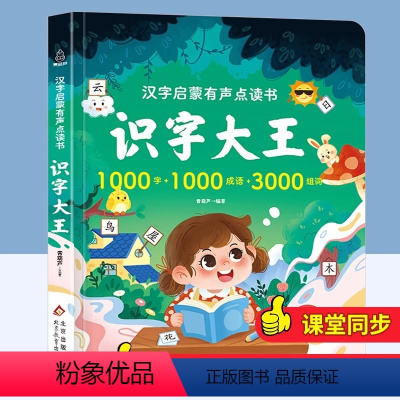 汉字启蒙有声点读书:识字大王 [正版]青葫芦图书 会说话的汉字家族2000+手指点读发声书识字大王早教有声播放书幼小衔接