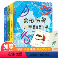 象形启蒙识字翻翻书(套装共4册) [正版]全324张无图早教学习卡套装共4册 宝宝早教幼儿童撕不烂无图识字卡学习认识卡片