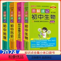 [★小四门]政史地生(四册) 初中通用 [正版]2024图解速记小四门必背知识点初中语文数学英语地理生物政治历史文言