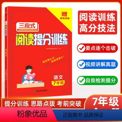 三段式阅读提分训练 七年级/初中一年级 [正版]初中语文三段式阅读提分训练阅读理解满分公式法基础知识大全七年级人教版一本