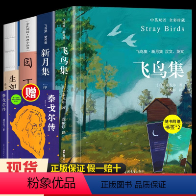 [全4册]飞鸟集+新月集+园丁集+生如夏花 [正版]全2册飞鸟集泰戈尔双语新月集英汉中英双语对照原著珍藏全集散文生如夏花