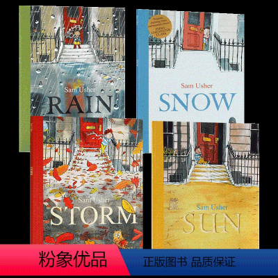 气候绘本4册 [正版]气候绘本4册 英文原版 Snow Rain Sun Storm 晴天 暴风 雪 雨水 英文版儿童英