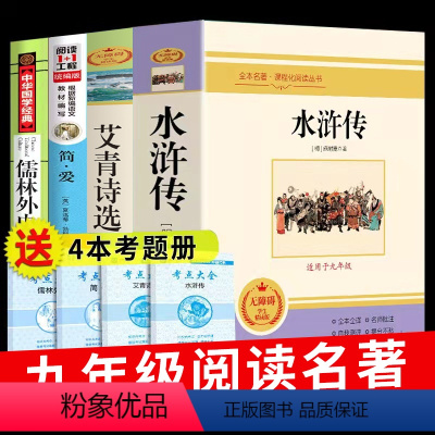 [正版]水浒传艾青诗选简爱儒林外史必读九年级上初中生初三下册课外阅读书籍名著艾青诗集爱青爱情诗选诗歌叶青艾清选集 原著
