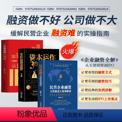 [正版]3册 从天使投资到IPO+资本运作30种模式与实战解析+民营企业融资全程操盘及案例解析 民营经济市场金融融资方