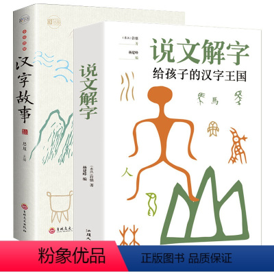 [正版]汉字故事+说文解字:给孩子的汉字王国 图解古代汉语字典咬文嚼字细说汉字故事画说汉字全集语言文学书籍 原文译文