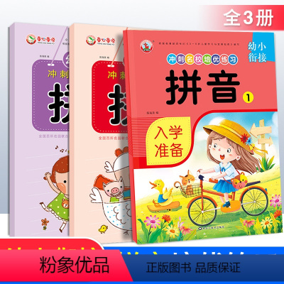 [正版]全套3本 童心童语幼小衔接冲刺名校培优练习拼音描红本声母韵整体认读音节幼儿启蒙铅笔练字帖 3-4-6岁幼儿园中