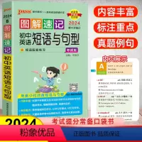 [正版]2024新版图解速记初中英语短语与句型考频通用版初中口袋书随身记小本七八九年级上册下册中考初一二三辅导书考点总