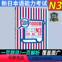 [正版]红蓝宝书1000题新日本语能力考试N3文字词汇文法练习详解日语JLPT三级3级语法单词华东理工大学出版社搭配习