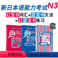 [正版]新日本语能力考试N3红宝书蓝宝书红蓝宝书文法文字词汇1000题练习详解经典红蓝宝日语1真题日语JLPT三级语法