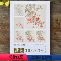 [正版]设色没骨木本花卉 实用原大白描画稿 设色步骤彩稿国画工笔画临摹白描底稿 工笔画入门写意工笔画画法技法全解天津杨