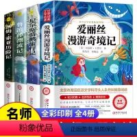 [全4册]六年级下必读快乐读书吧 [正版]全套4册 六年级下册必读的课外书快乐读书吧 鲁滨逊漂流记爱丽丝漫游奇境记尼尔斯