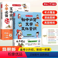 [两册]初中必背文学文化常识+小学生必背文学常识 [正版]初中必背文学文化常识 思维导图速记中考语文基础知识大全 文学常