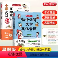 [两册]初中必背文学文化常识+小学生必背文学常识 [正版]初中必背文学文化常识 思维导图速记中考语文基础知识大全 文学常