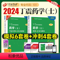 [正版]丁震医学2024新版初级药士考前冲刺4套卷模拟6套卷全套药学士卫生资格考试历年真题模拟试卷同步练习题库药学考试