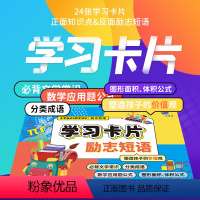 小学学习卡片24张[语文&数学] 小学通用 [正版]小学学习卡片 全24张语文背诵文学常识分类成语知识点大全数学应用题公