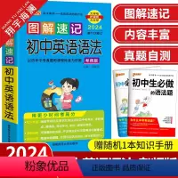 图解速记-初中英语语法 初中通用 [正版]2024新版图解速记初中英语语法大全 考频版初中英语语法全解pass绿卡图书初