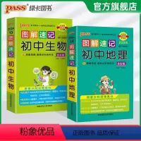[2本套]地理+生物 初中通用 [正版]2024新版图解速记初中地理生物合订本知识点速查速记会考中考总复习资料参考书用书