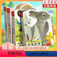 亮丽精美触摸书(中英双语)全四册 [正版]亮丽精美触摸书4册 幼儿早教触摸书籍 宝宝绘本0-1-2岁书本撕不烂 小兔比利