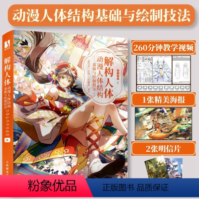 [正版]解构人体 动漫人体结构基础与绘制技法 漫画人物绘画二次元动漫绘画教程书人物手绘技法人体结构动态角色