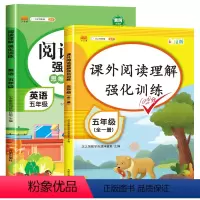 英语阅读理解(上下册)+语文阅读理解(上下册) 小学五年级 [正版]五年级英语阅读理解训练题强化训练上下册每日一练80篇