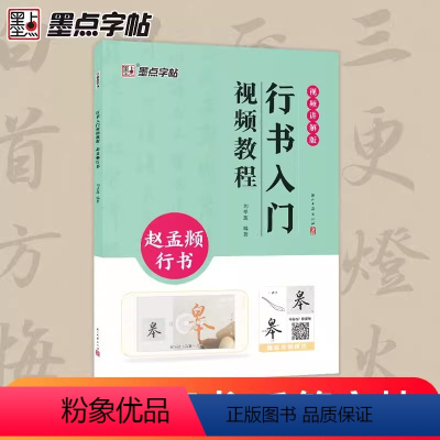 [正版]行书入门视频教程赵孟頫行书毛笔行书碑帖练字书法基础临摹练习行书入门笔画技法视频教程墨点字帖浙江古籍出版社