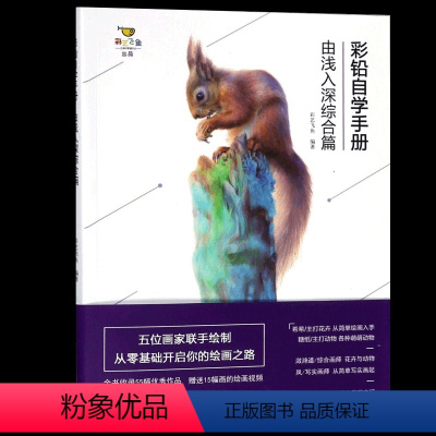 [正版] 彩铅自学手册 由浅入深综合篇 零基础入门彩铅画教程 动物植物技法步骤临摹解析彩艺飞鱼美术彩铅书彩铅素描自学基
