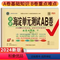 数学人教版 七年级下 [正版]2024新版海淀单元测试AB卷七年级下册数学试卷人教版湘教版地理语文英语历史道德生物 初中