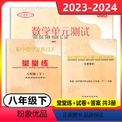 数学堂堂练+单元测试+答案[全3册] 八年级下 [正版]2023-2024 初中数学单元测试八年级下 初中数学双基过关堂