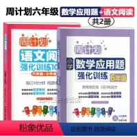 [正版]六年级周计划小学语文阅读强化训练100篇数学应用题强化训练全2册 小学6年级上下通用语文阅读理解数学计算题 华