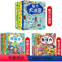 [全12册]大迷宫+专注力观察力训练 [正版]迷宫书全4册儿童迷宫益智专注力训练书3-4岁走迷宫绘本大冒险书 5-6岁幼
