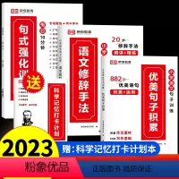 [推荐4册]句式训练+优美句子+修辞手法+打卡计划 小学二年级 [正版]二年级语文句式训练大全小学扩句仿句组词造句修改病