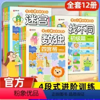 (全12册)儿童专注力逻辑思维训练 [正版]数独迷宫找不同全12册 儿童专注力思维逻辑训练书 趣味找不同专培养注力训练儿