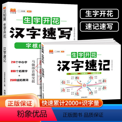 [优惠2本]汉字速记+汉字速写 [正版]汉知简生字开花汉字速记速写 小学生语文1-6年级认识汉字偏旁部首结构思维导图 快