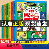 [抖音同款]漫画民法典6册 [正版]抖音同款漫画民法典2024年版漫画6册 儿童法律书籍用什么保护自己给孩子的第一套法律