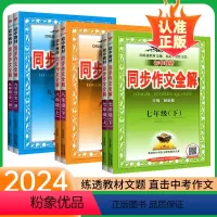 同步作文全解 九年级/初中三年级 [正版]同步作文全解七年级下册八九年级上册人教版RJ全析作文素材满初中分教辅工具书练习