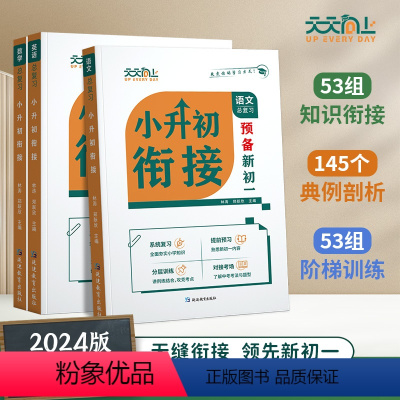 小升初衔接预备新初一语文+数学+英语[三册] 小学升初中 [正版]2024新版天天向上小升初预备新初一七年级语文数学英语