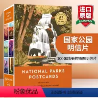 [正版]英文原版 National Parks Postcards 国家公园明信片 100幅歌颂美国自然奇观的插图 英