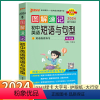 初中英语短语与句型 初中通用 [正版]2024新版 PASS图解速记初中英语短语与句型人教版 七八九年级知识点总复习初一