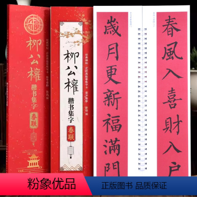 [正版]柳公权楷书集字春联字卡经典碑帖近距离临摹练字卡陈锋编附简体旁注柳公权柳体楷书春联字帖43幅对联12幅横批天津人