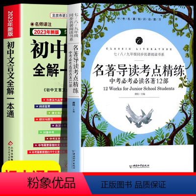 [全2册]中考名著导读+文言文 初中通用 [正版]2024年初中人教版必背文言文全解一本通中华古诗文诵读与鉴赏七年级八九