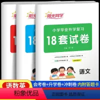 [全3册]语文+数学+英语 全国通用 小学升初中 [正版]阳光同学小学毕业升学复习18套试卷语文数学英语全套人教版小学六