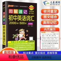 [正版]2024版图解速记初中英语词汇2000词+500词高频单词大全单词书小本便携口袋书记背神器pass绿卡图书七八