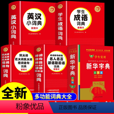 [正版]全套5册 学生实用字典大字版带音频 全笔顺写字组词规范字典多音字小学生小学初中工具书儿童版多功能成语词典人教版